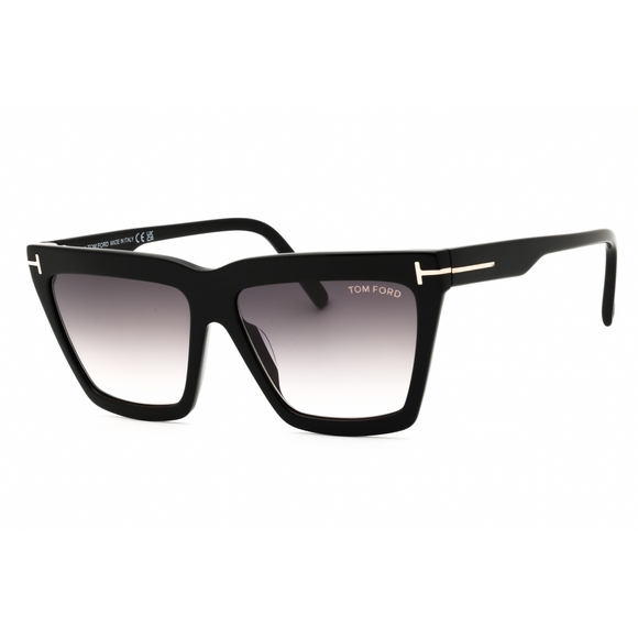 NWT Tom Ford FT1110 Black Rectangle 56mm Sunglasses